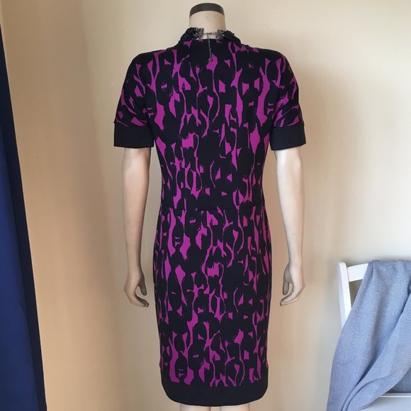 JOSEPH RIBKOFF Knit Sheath Dress, Pink/Black, 10 - Picture 2 of 16